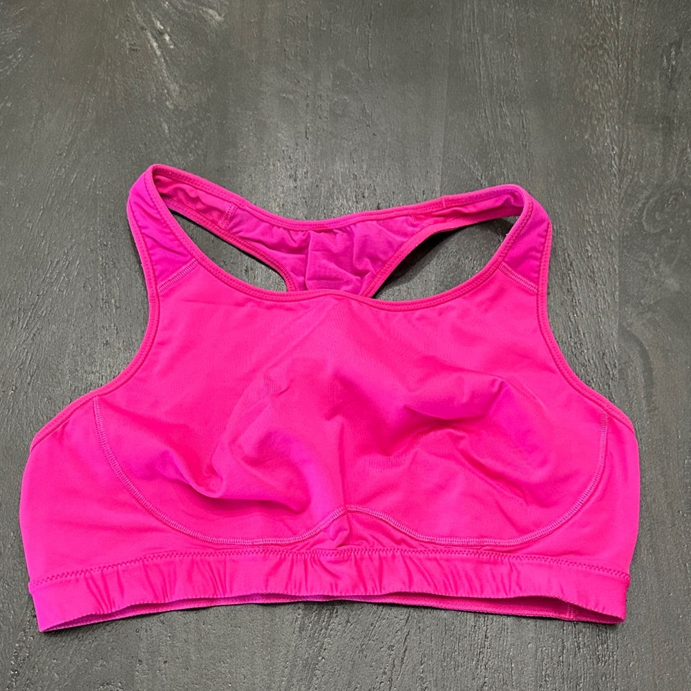 Old Navy Bright Pink High-Neck Racerback Sports Bra